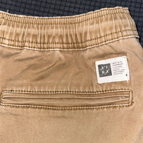 LIMITED TIME $4 ITEM!! Lira Men's Khaki Distressed Shorts with Black Drawstring - Picture 4 of 4